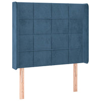 Letto a Molle con Materasso e LED Blu Scuro 80x200cm in Velluto 3139533