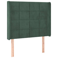 Letto a Molle con Materasso e LED Verde Scuro 100x200cm Velluto 3139550