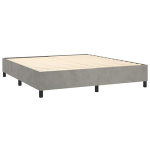 Letto a Molle Materasso e LED Grigio Chiaro 160x200 cm Velluto 3139571