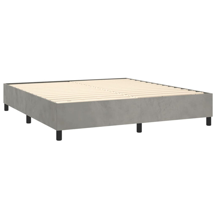 Letto a Molle Materasso e LED Grigio Chiaro 180x200 cm Velluto 3139577