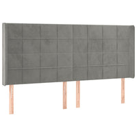 Letto a Molle Materasso e LED Grigio Chiaro 180x200 cm Velluto 3139577