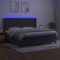 Letto a Molle con Materasso e LED Grigio Scuro 200x200 cm 3139584