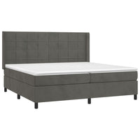 Letto a Molle con Materasso e LED Grigio Scuro 200x200 cm 3139584