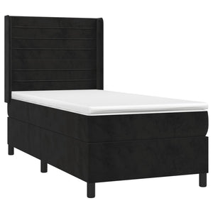 Letto a Molle con Materasso e LED Nero 90x190 cm in Velluto 3139597