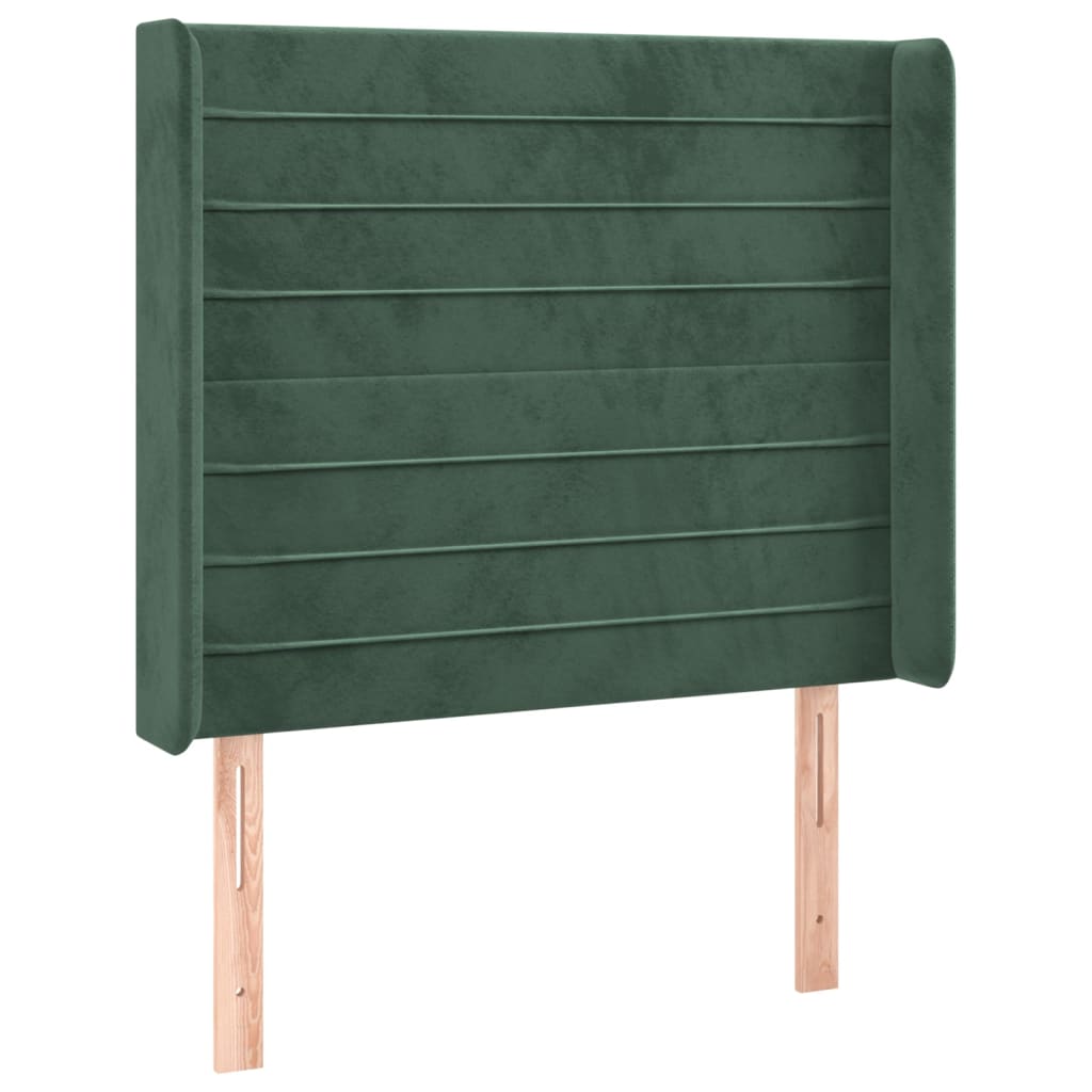 Letto a Molle con Materasso e LED Verde Scuro 90x200cm Velluto 3139604