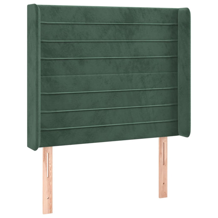 Letto a Molle con Materasso e LED Verde Scuro 100x200cm Velluto 3139610