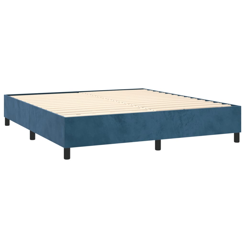 Letto a Molle con Materasso e LED Blu Scuro 180x200 cm 3139641