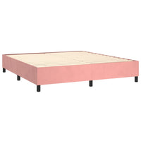 Letto a Molle con Materasso e LED Rosa 180x200 cm in Velluto 3139642