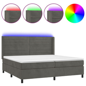 Letto a Molle con Materasso e LED Grigio Scuro 200x200 cm cod mxl 58171