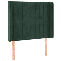 Letto a Molle con Materasso e LED Verde Scuro 80x200cm Velluto cod mxl 61069