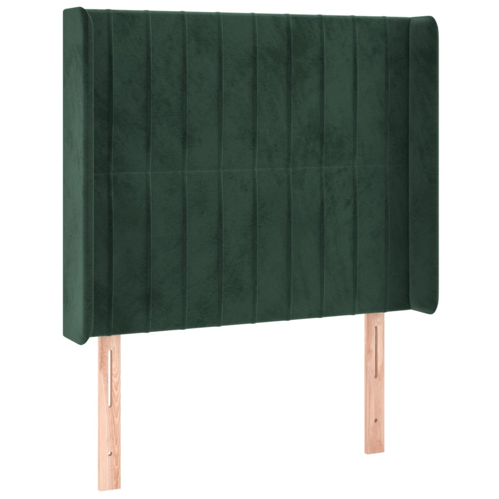 Letto a Molle con Materasso e LED Verde Scuro 90x200cm Velluto 3139664