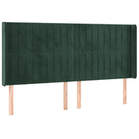 Letto a Molle con Materasso e LED Verde Scuro 160x200cm Velluto 3139694