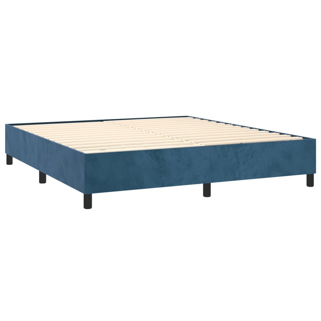 Letto a Molle con Materasso e LED Blu Scuro 180x200 cm 3139701