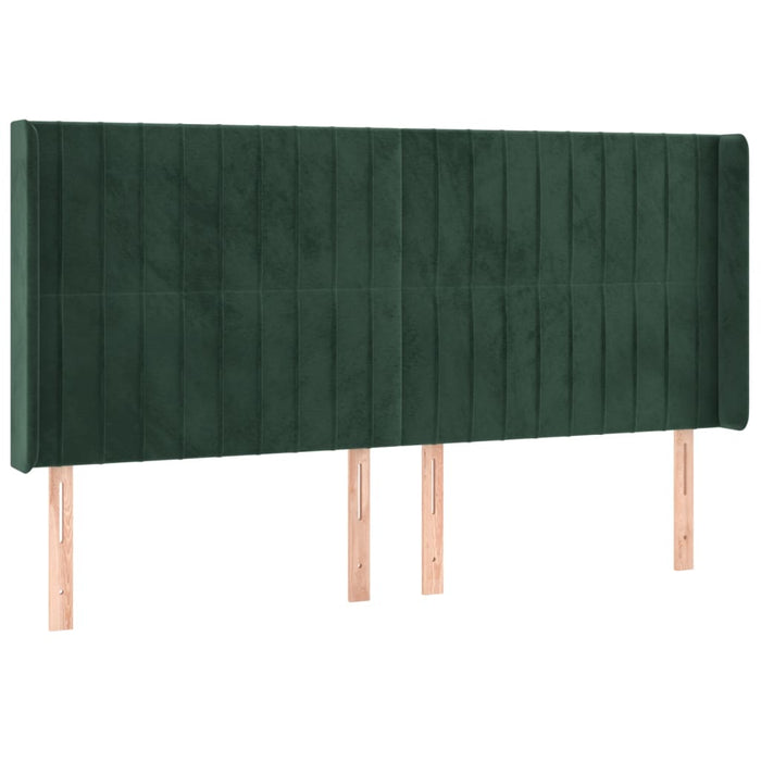 Letto a Molle con Materasso e LED Verde Scuro 200x200cm Velluto 3139706