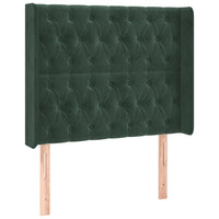 Letto a Molle con Materasso e LED Verde Scuro 90x190 cm Velluto 3139718