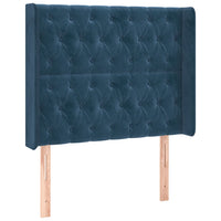 Letto a Molle con Materasso e LED Blu Scuro 90x190cm in Velluto 3139719