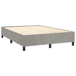 Letto a Molle Materasso e LED Grigio Chiaro 140x200 cm Velluto 3139805