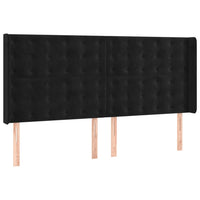 Letto a Molle con Materasso e LED Nero 180x200 cm in Velluto 3139819