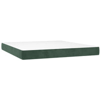 Letto a Molle con Materasso e LED Verde Scuro 180x200cm Velluto 3139820