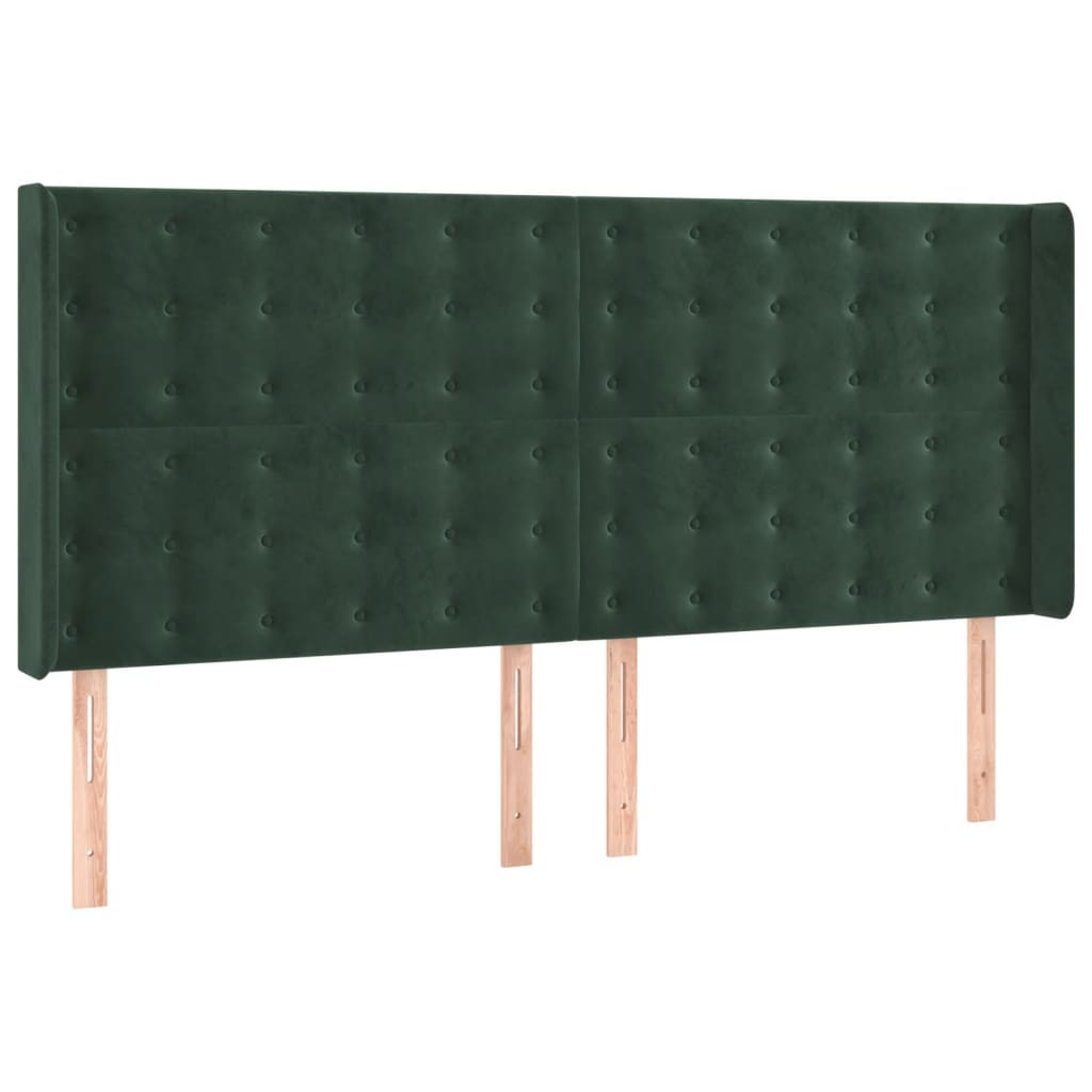 Letto a Molle con Materasso e LED Verde Scuro 180x200cm Velluto 3139820