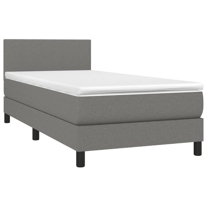 Letto a Molle Materasso e LED Grigio Scuro 80x200 cm in Tessuto 3132950