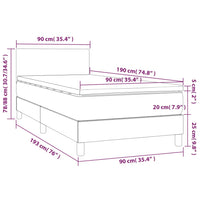 Letto a Molle Materasso e LED Grigio Chiaro 90x190 cm Tessuto 3132957