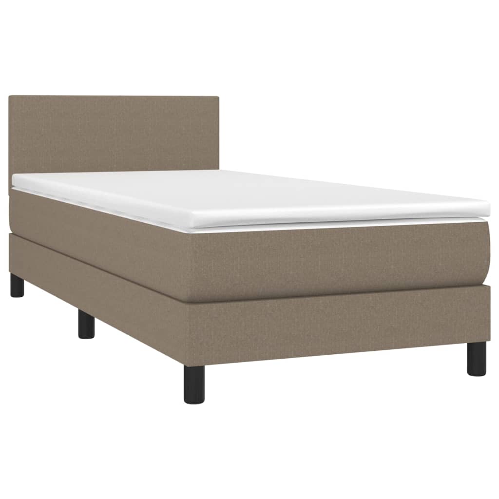 Letto a Molle con Materasso e LED Tortora 90x190 cm in Tessuto cod mxl 33388