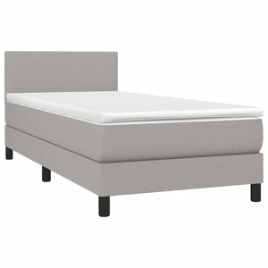 Letto a Molle Materasso e LED Grigio Chiaro 90x200 cm Tessuto cod mxl 65118