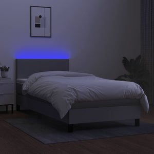 Letto a Molle Materasso e LED Grigio Chiaro 90x200 cm Tessuto cod mxl 65118