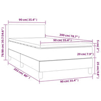 Letto a Molle Materasso e LED Grigio Chiaro 90x200 cm Tessuto cod mxl 65118