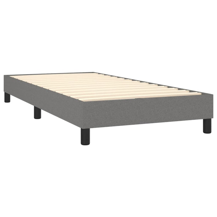 Letto a Molle Materasso e LED Grigio Scuro 90x200 cm in Tessuto cod mxl 40015