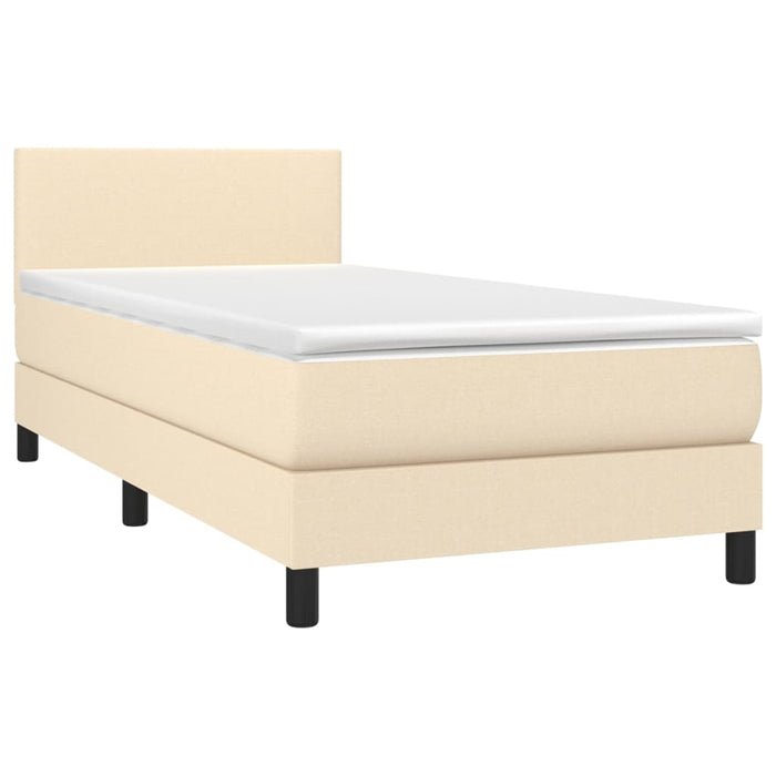 Letto a Molle con Materasso e LED Crema 90x200 cm in Tessuto cod mxl 64793