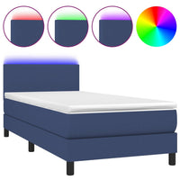 Letto a Molle con Materasso e LED Blu 90x200 cm in Tessuto cod mxl 61426