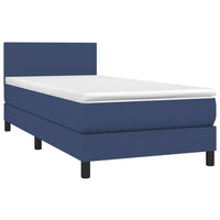 Letto a Molle con Materasso e LED Blu 90x200 cm in Tessuto cod mxl 61426