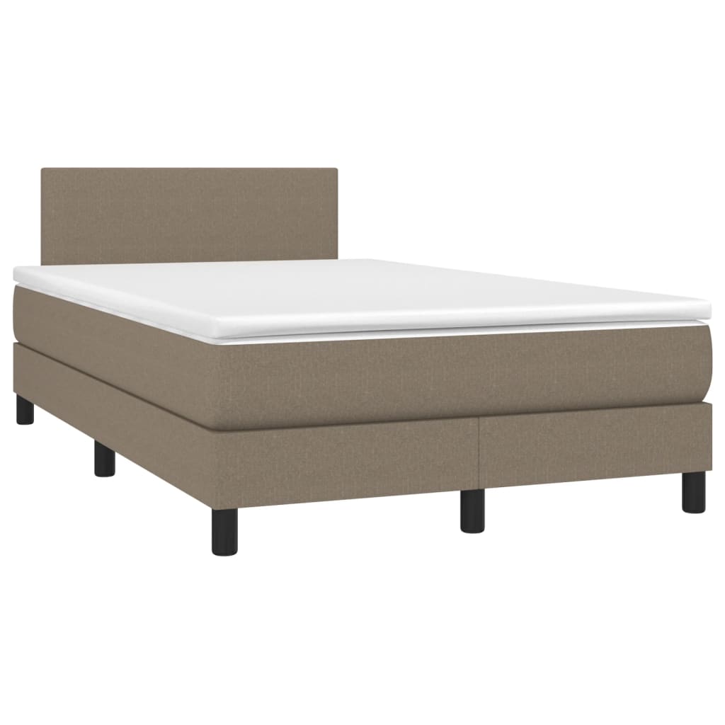 Letto a Molle con Materasso e LED Tortora 120x200cm in Tessuto cod mxl 57721