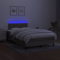 Letto a Molle con Materasso e LED Tortora 120x200cm in Tessuto cod mxl 57721