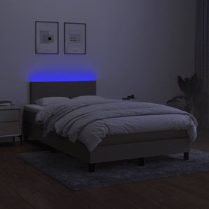 Letto a Molle con Materasso e LED Tortora 120x200cm in Tessuto cod mxl 57721