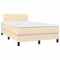 Letto a Molle con Materasso e LED Crema 120x200cm in Tessuto cod mxl 54746