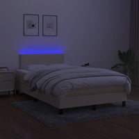 Letto a Molle con Materasso e LED Crema 120x200cm in Tessuto cod mxl 54746