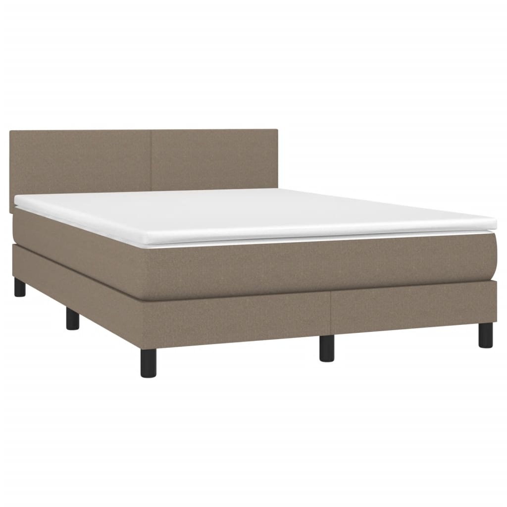 Letto a Molle con Materasso e LED Tortora 140x200 cm in Tessuto cod mxl 35717