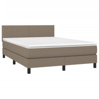 Letto a Molle con Materasso e LED Tortora 140x200 cm in Tessuto cod mxl 35717