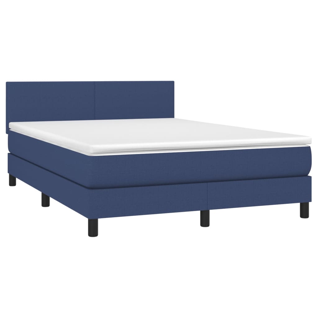 Letto a Molle con Materasso e LED Blu 140x200 cm in Tessuto 3133003