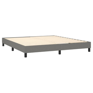 Letto a Molle Materasso e LED Grigio Scuro 160x200cm in Tessuto 3133006