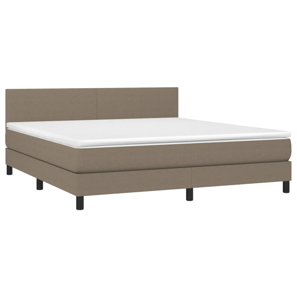 Letto a Molle con Materasso e LED Tortora 160x200 cm in Tessuto cod mxl 62977