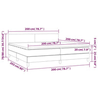 Letto a Molle Materasso e LED Grigio Scuro 200x200cm in Tessuto cod mxl 59991