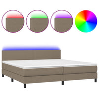 Letto a Molle Materasso e LED tortora 200x200cm in Tessuto cod mxl 63283