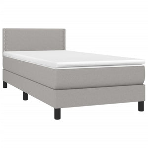 Letto a Molle Materasso e LED Grigio Chiaro 80x200 cm Tessuto cod mxl 37145