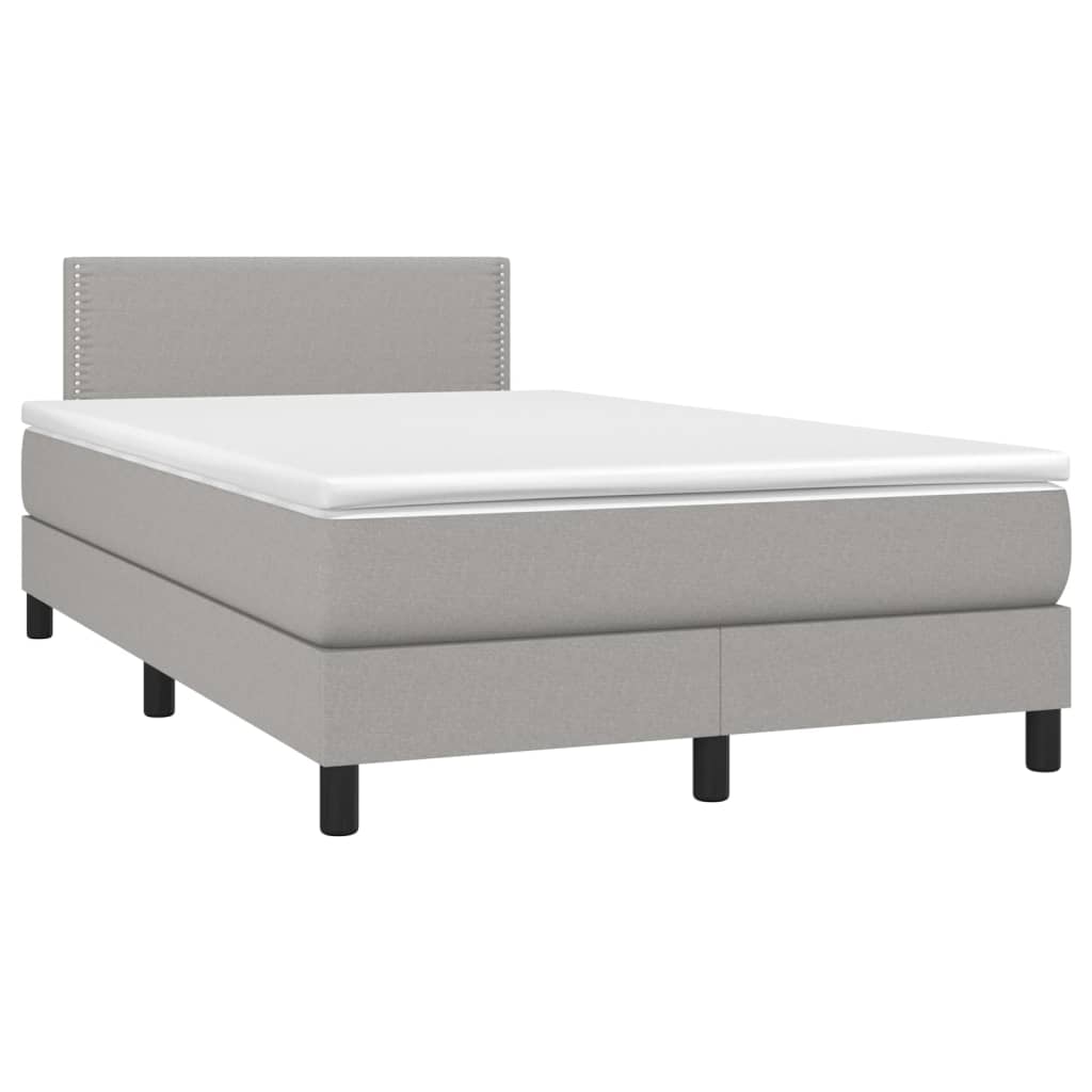 Letto a Molle Materasso e LED Grigio Chiaro 120x200 cm Tessuto cod mxl 57751