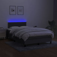 Letto a Molle Materasso e LED Grigio Scuro 120x200cm in Tessuto 3133062