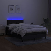 Letto a Molle con Materasso e LED Nero 120x200cm in Tessuto cod mxl 63997